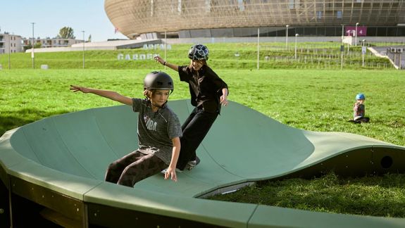 Pumptrack neben der Tauron Arena Krakau 